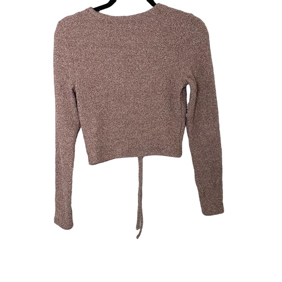 Wild Fable Cozy Pink V-Neck Sweater with Drawstring - Size Medium, NWT - Picture 3 of 7